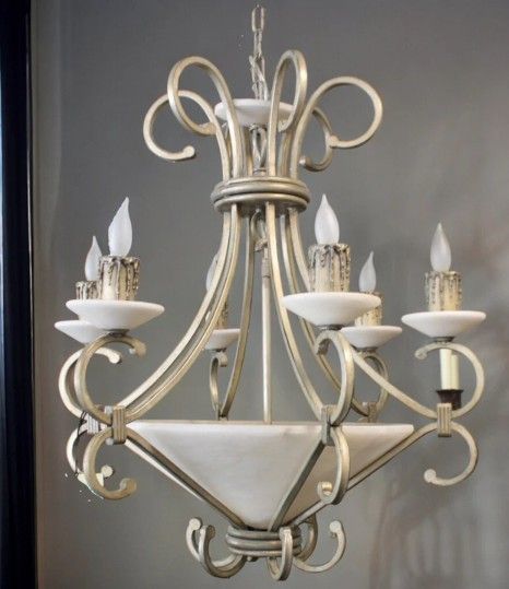 $3800 NULCO ALABASTER BOWL & BRASS CHANDELIER