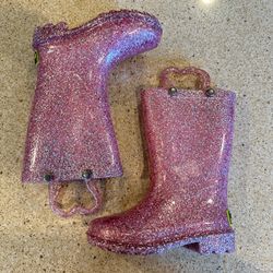 Western Chief Toddler Girls Rain Boots Sz 7 Pink Sparkle
