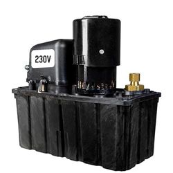 Little Giant HT-VCL-60-P 1/3 HP, 208-230-Volt, 62-Ft. Shut-off, High Temperature Plenum Condensate Pump with 14-Ft. Lead Wires, Black, 02