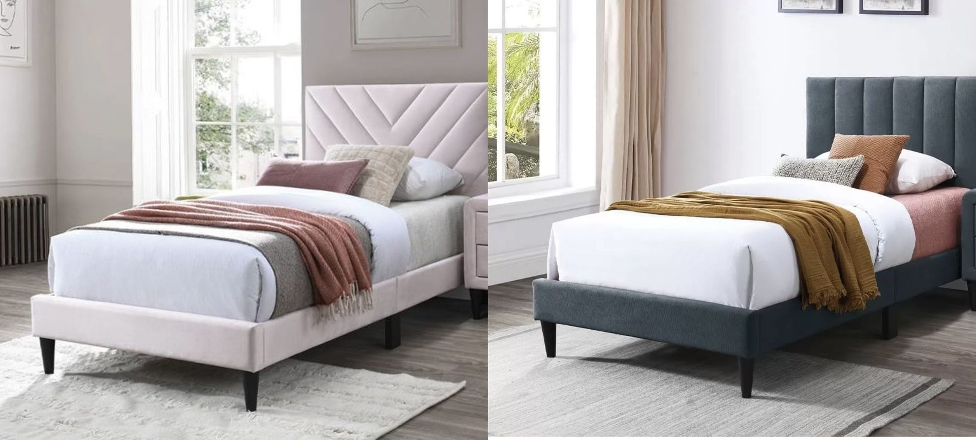 2 Platforms Twin Size Bed Frame ( No Mattress