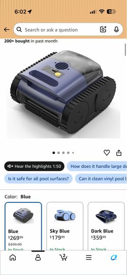 2026 Upgrade) SAT 25 Cordless Robotic Pool Vacuum, AI Sonar Navigation, 180 Mins Runtime, Wall Climbing Auto Cleaner for Inground Pools - Not Fit for 