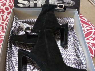 Women's DKNY Sexy Open Back Suede High Heels OPEN BOX NEW Size 6.5