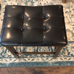 Wide Leather Stool