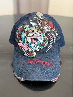 Ed Hardy Y2K Denim Trucker Hat - Snake & Eagle