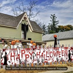 Halloween, Horror Halloween Happy Party Courtyard Decoration Banner, Bloody Halloween Hanging Atmosphere Decoration Banner