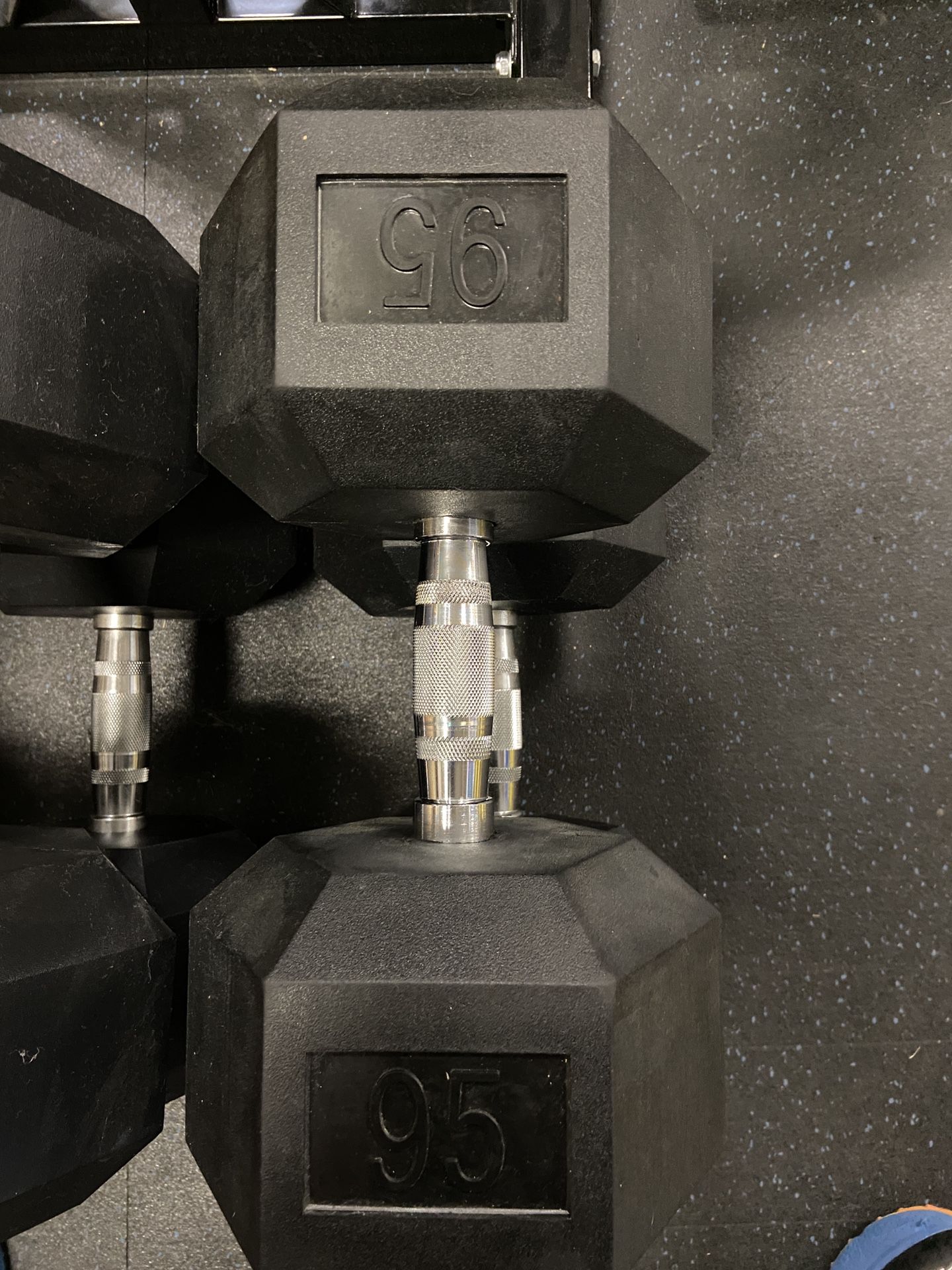 90lb Rubber Hexagon Dumbbell Pair