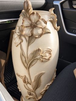 Large Decorative Floral Relief Vase
