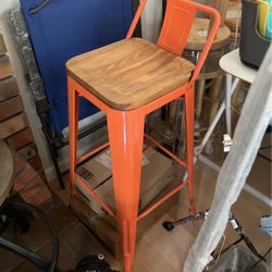Brand New Orange Bar Stool