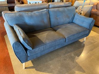 Blue Mid-Century Modern Loveseat