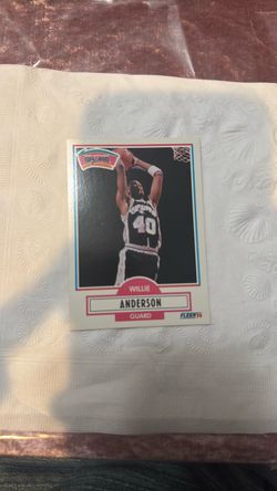 1990 Fleer Willie Anderson San Antonio Spurs Card