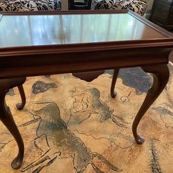 Antique Side Table, Extended Pull Out  on Both End, Solid Wood   - L 27” X W17xH25