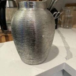 Silver Textured Vase