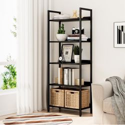 5 Tier Wood Shelves Organizer Storage Size Length 23", Width 12", Height 61" New Condition Assembled