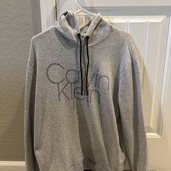 Used Calvin Klein Grey Gray Black Hoodie Hoody Men’s Size Medium