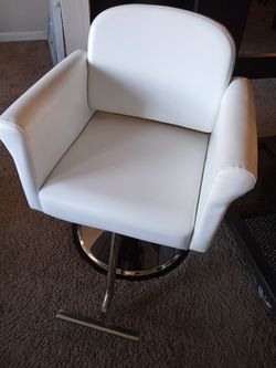 2 White Salon Chairs..