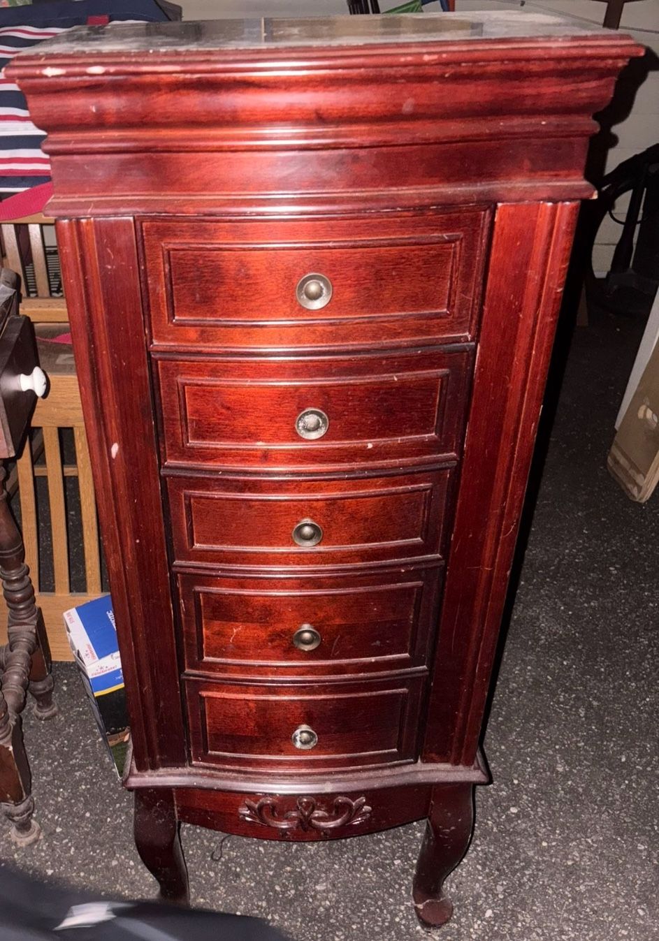 Wooden Standing Jewelry Chest