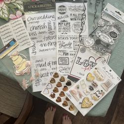 Collection Of Wedding Themed Stickers For Scrapbooking 
