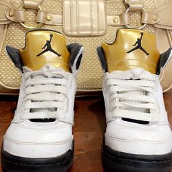 Jordan Shoes White Gold And Black 13C