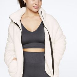 Teddy Full Zipper Jacket Size L