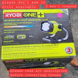Ryobi 18V Hybrid LED Color Range Light P795 New in box