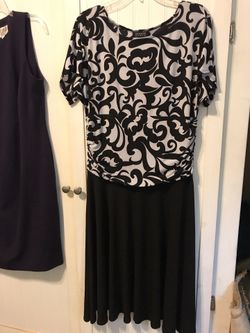 Enfocus women size 14w black white full flowing dress