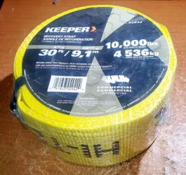Brand New Heavy Duty 4” x 30’ Vehicle Recovery Tow Strap 10,000 LB Capacity