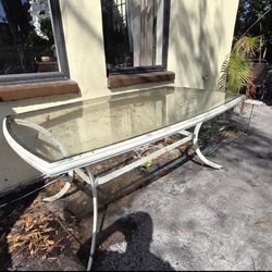 LARGE VINTAGE RECTANGULAR PATIO/GARDEN TABLE