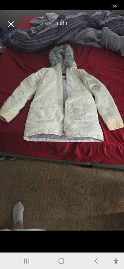 South Pole White jacket with fur hood