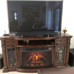 Fire Place TV stand and plasma TV