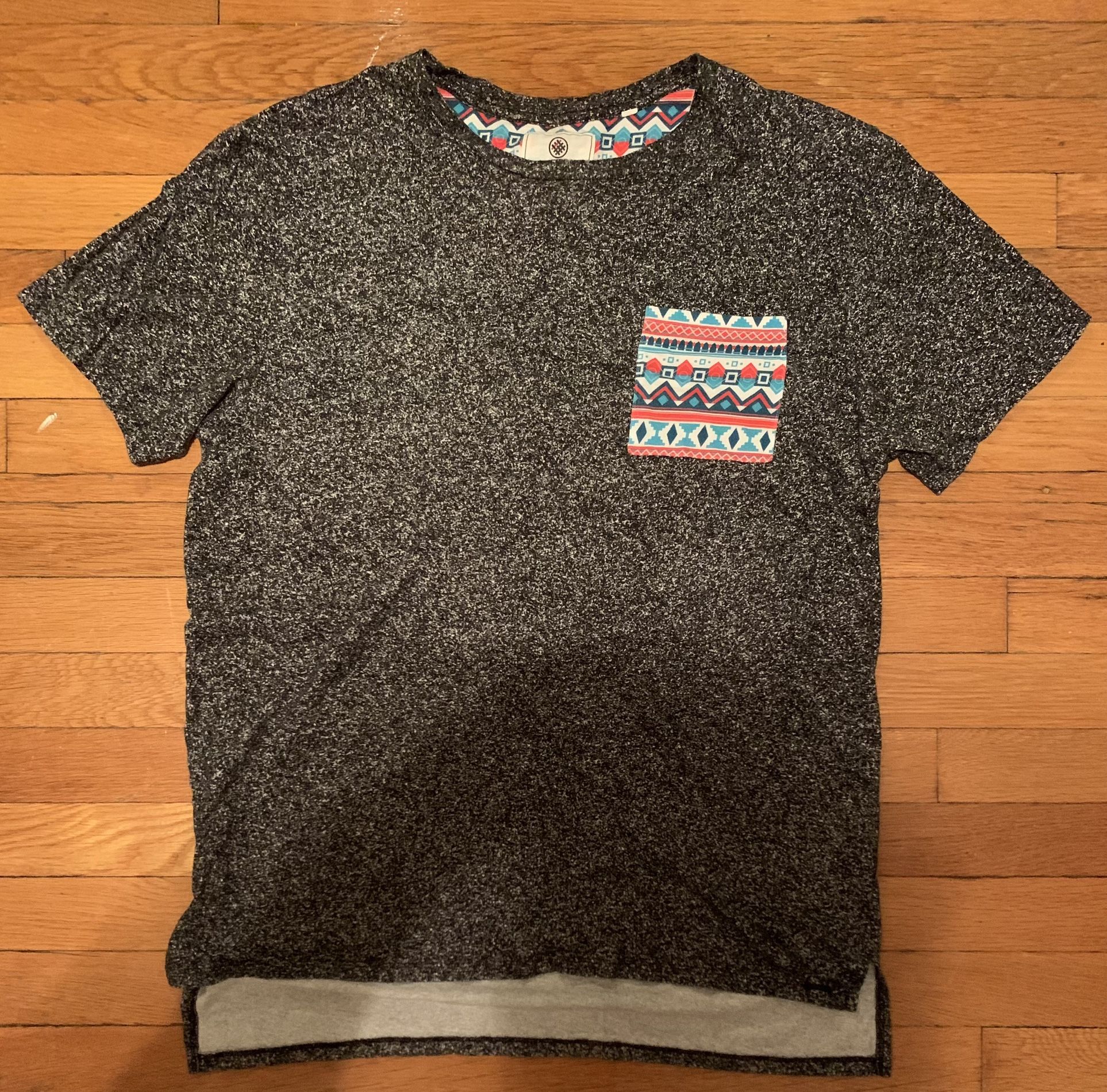 On The Byas sparkle gray and colorful pattern s/s shirt, SizeXL ttsXL