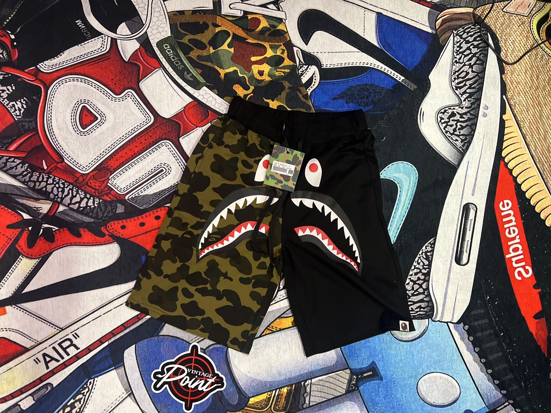 A Bathing Ape Bape Shark Camo Short  