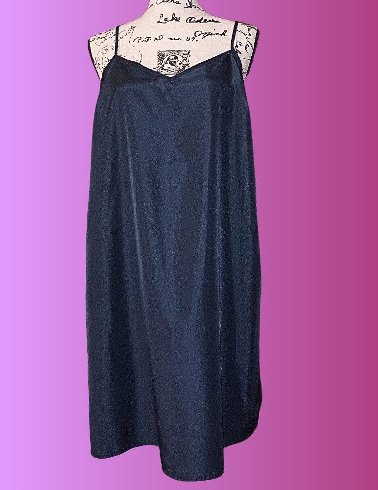 Navy dark blue flowy slip dress Nightgown