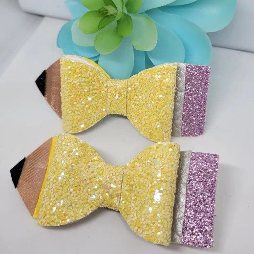 School Pencil Bow Hairclip