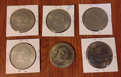 USA America Lot of 6 Eisenhower IKE  Dollar coins