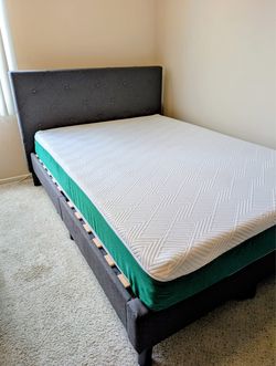 Full size bed frame and mattress