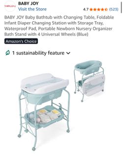 Baby bathtub and changing table