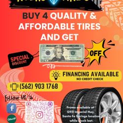 BUY 4 (NEW OR USED TIRES) AND GET $20 đź’¸ OFF.