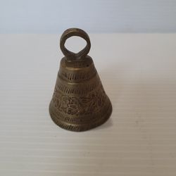 Antique brass bell flower design 2.5" Tall.