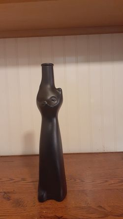 Vintage German Black Cat Glass Bottle/Vase 13" Tall Get it before Christmas!