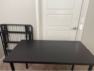 IKEA desk and twin bed frame