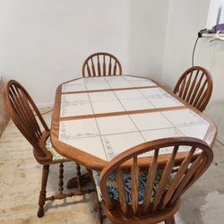  Kitchen Tile Extendable Table Set