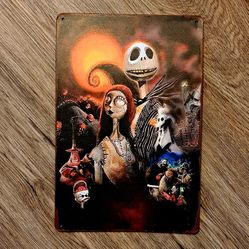 The Nightmare Before Christmas - Jack & Sally Metal Sign Wall Decor