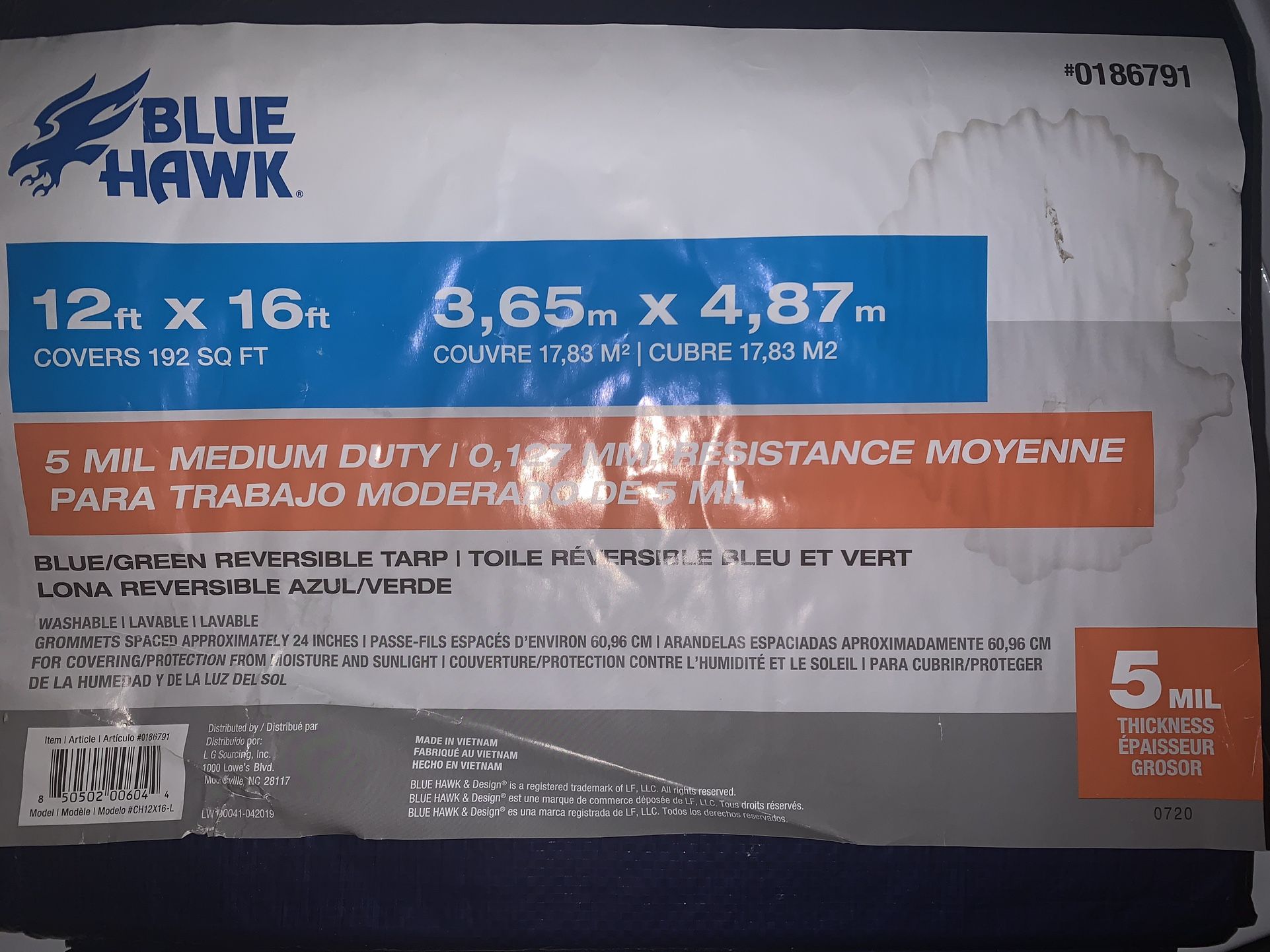 Blue Hawk Tarp 12x16, 5 mil thick