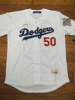 White gold blue Los Angeles dodgers mookie Betts opening day jersey
