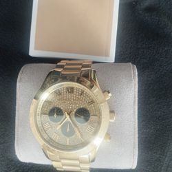 Michael Kors Unisex Gold With Diamond Face Watch