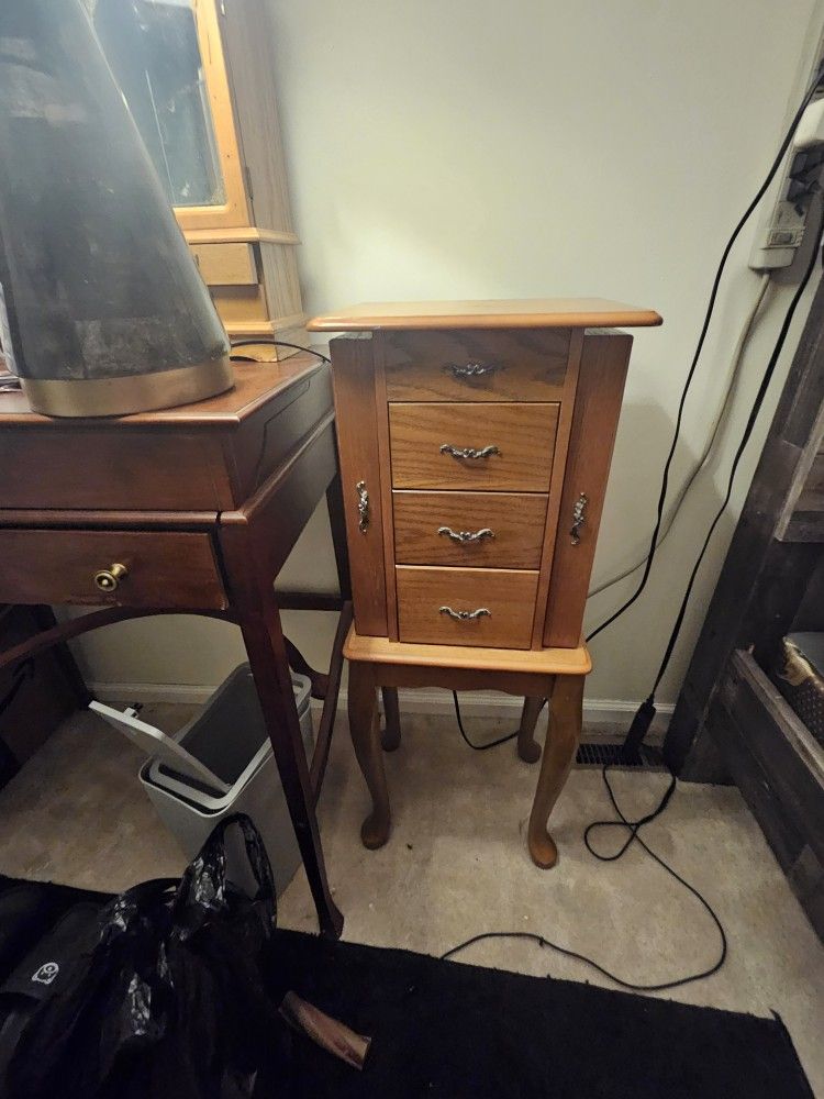 2 Antique Wood Jewelry Boxes