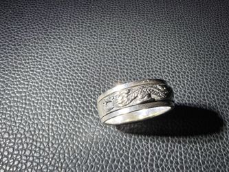 Sterling Silver .925 Dragon Spinner Ring Size 13