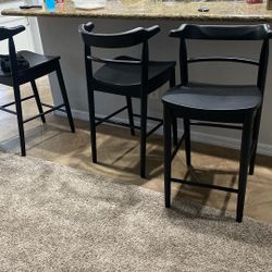 3 Black Target Stools