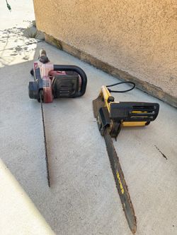 2 Corded Electric Chainsaws