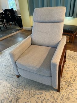 Modern recliner, light gray